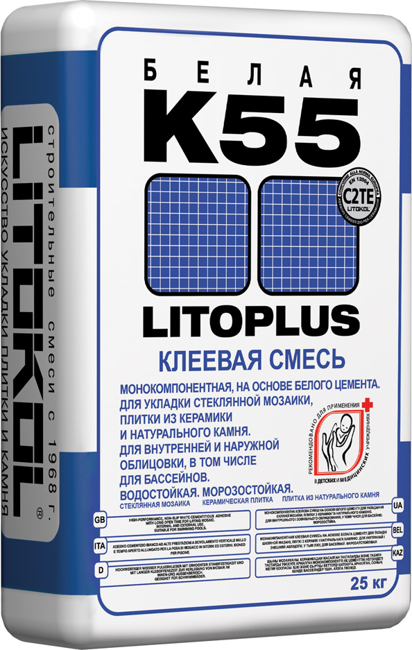 LitoPLUS K55 клеевая смесь белая 25kg