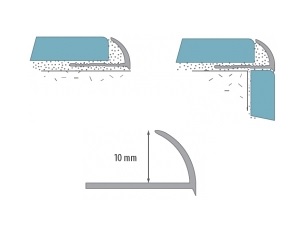 Профиль для плитки CEZAR внешний 10мм светло-бежевый